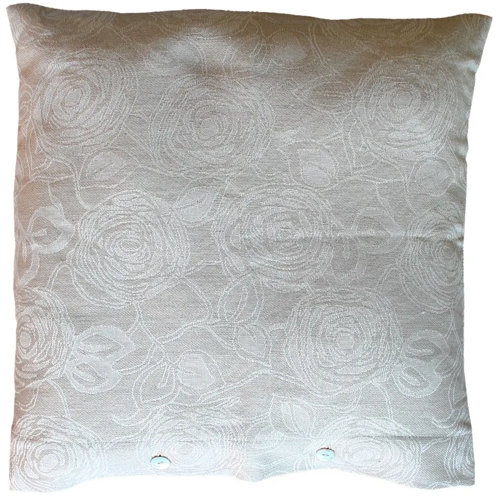 Kissenhülle Heimtextilien LYDIA Natur Rosen beige creme 46×46 cm Landhaus 1 Stk