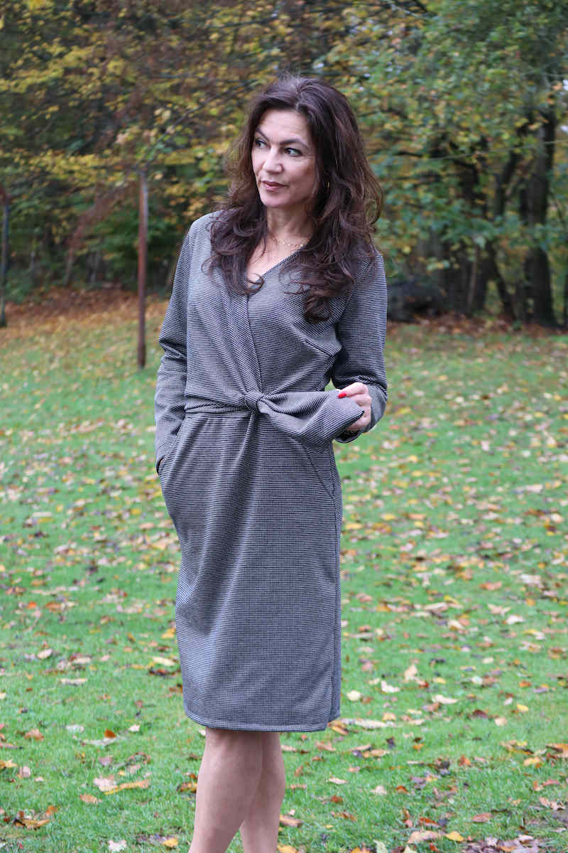 Stretch, Jacquard, Salz und Pfeffer Musterung, Schwarz/Weiß – Bild 6