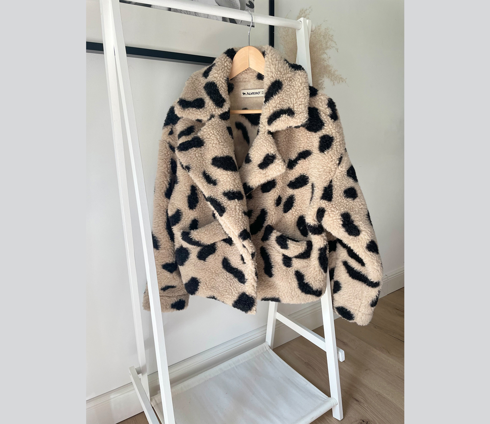 Alwero – Wolljacke Woman „LAZ“, Biowolle, Leo/Gepard