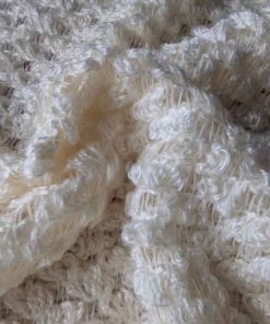 Strickstoff, Lochstrickerei, Wabenoptik, Ecru / Wollweiß