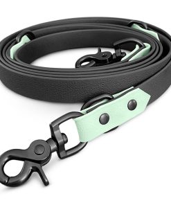 Hey Lana Outdoor Biothane Hundeleine, 3-fach verstellbar, 2,3m, schwarz/mint (super pflegeleicht), 2cm (M)
