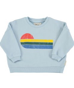 PiuPiuChick – Sweatshirt „WAVES“, Blue, Biobaumwolle
