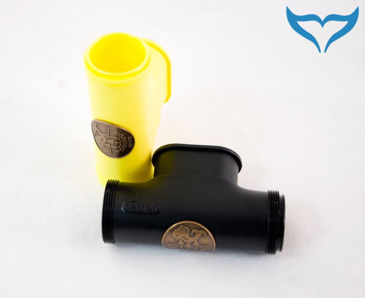 Poseidon Cyklon Mundstückrohr schwarz gelb Mouthpiece Tube black yellow Atemrohr – Bild 2