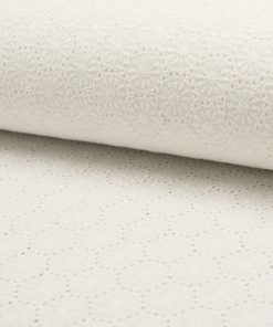 Baumwollstoff, Lochstickerei Ecru, Muster 1