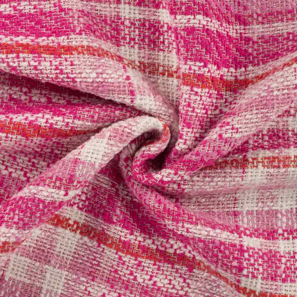 Trendiger Boucle – Karo Pink – Bild 2