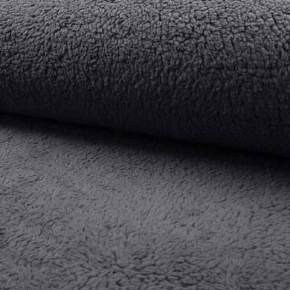 Teddystoff, Dunkelgrau, Baumwolle – Bild 2