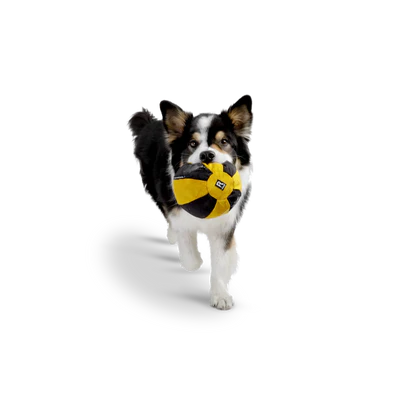 Redoggo, orange/Blau Ball aus upcycling Auto-Airbag-Material, Füllung aus ehemaligen Sitzgurten, OEKO-TEX® zertifiziert, 16cm (groß) – Bild 4