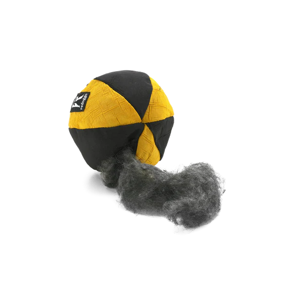 Redoggo, orange/Blau Ball aus upcycling Auto-Airbag-Material, Füllung aus ehemaligen Sitzgurten, OEKO-TEX® zertifiziert, 16cm (groß) – Bild 5