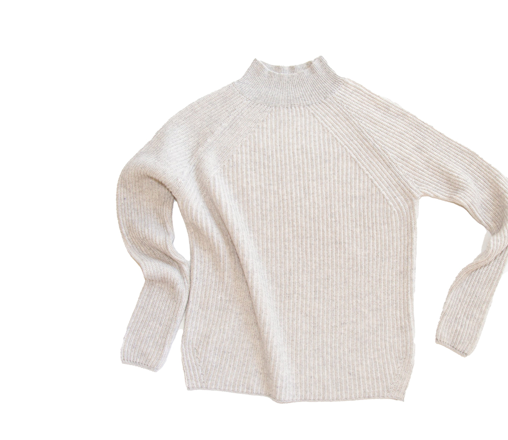 Papa Lobster – Pullover Damen/Teens, ‚MAUD‘, hellgrau/weiß, Kaschmir