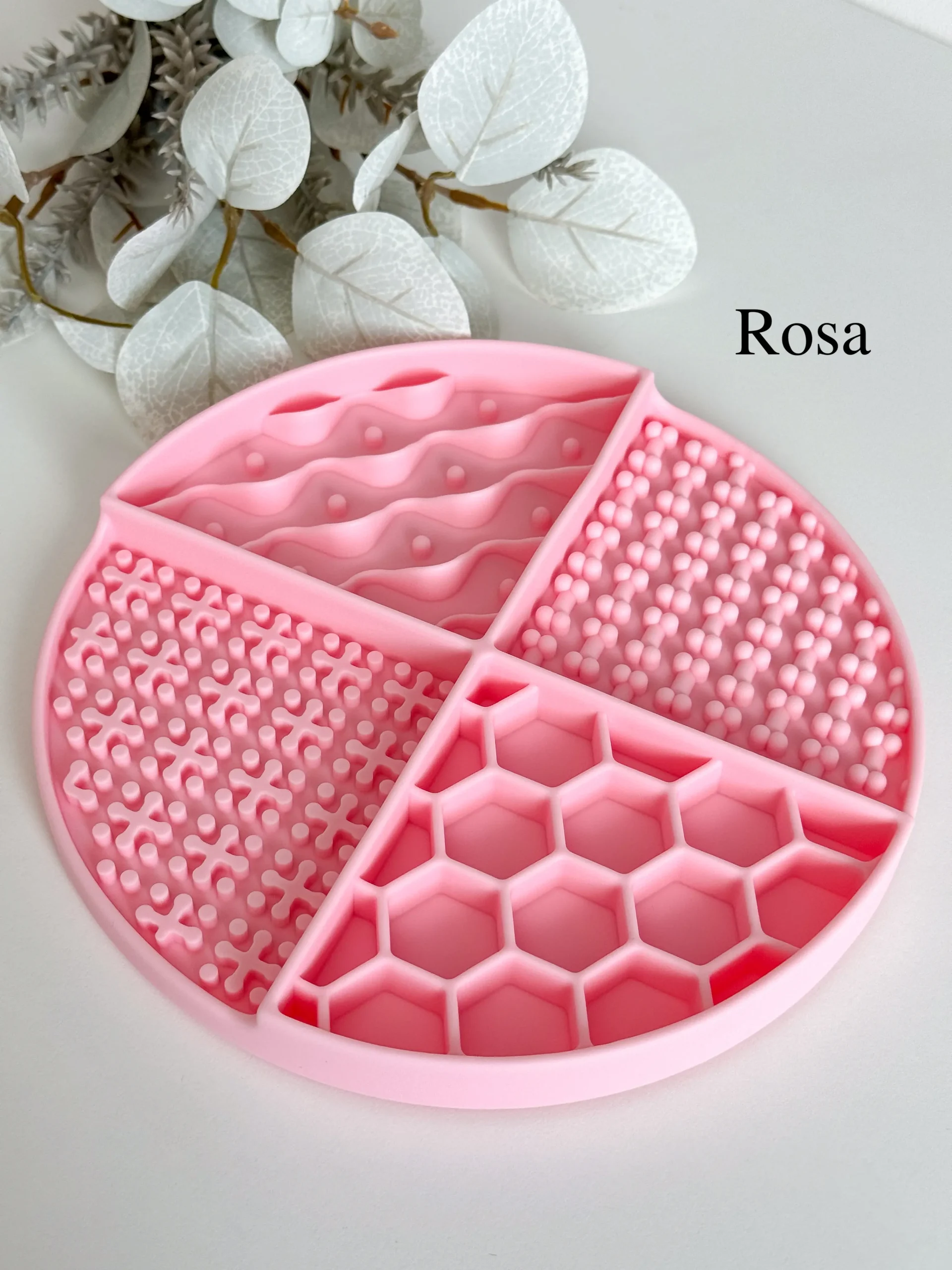 Schleckmatte Honey & Bones, lebensmittelechtes Silikon, BPA-frei, spülmaschinengeeignet, mit Saugnäpfen, 21cm (hellgrün, rosa)