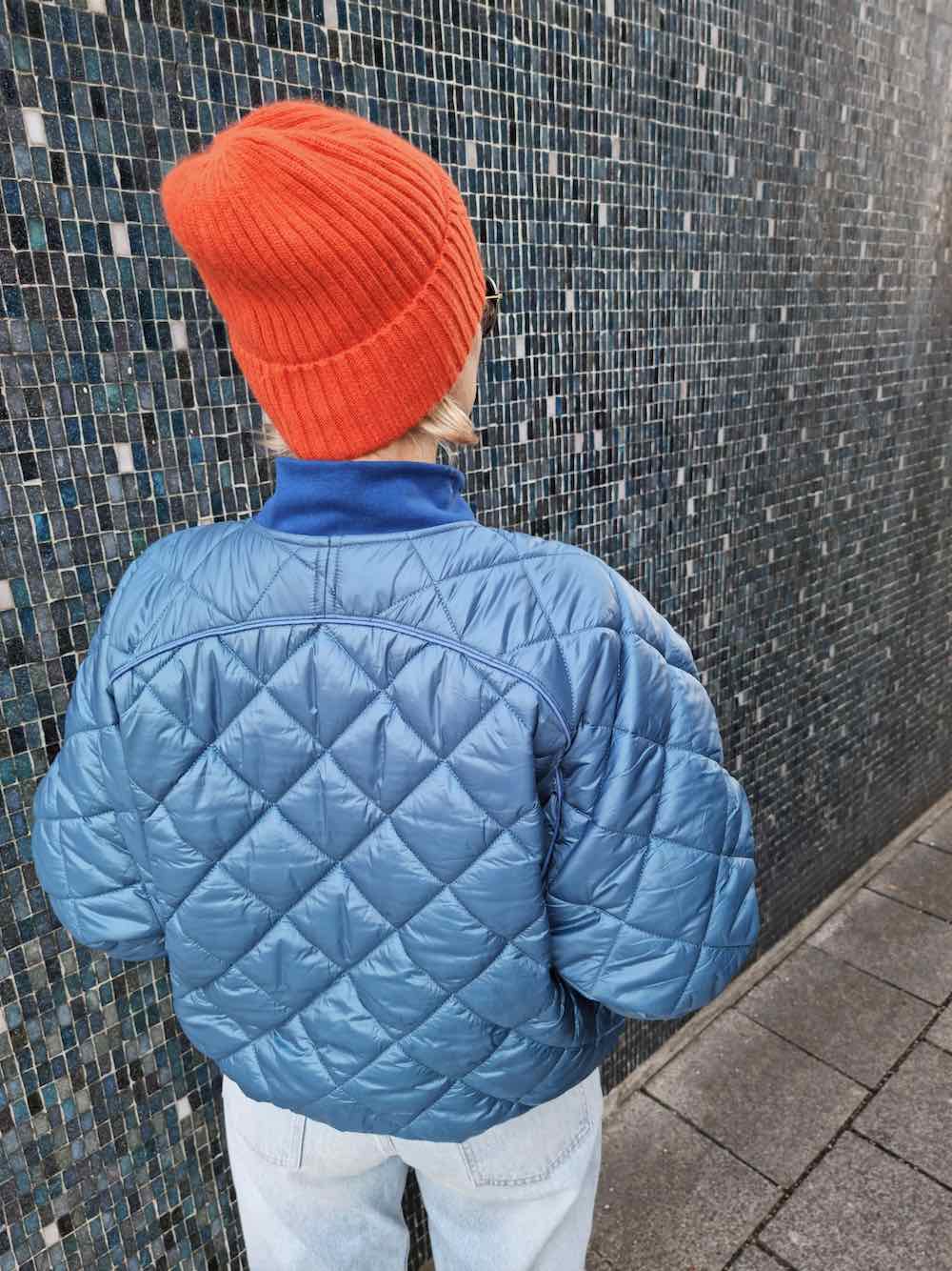 Stepper – Steppstoff, Mantelstoff, quadratische Steppung Blau – Bild 4