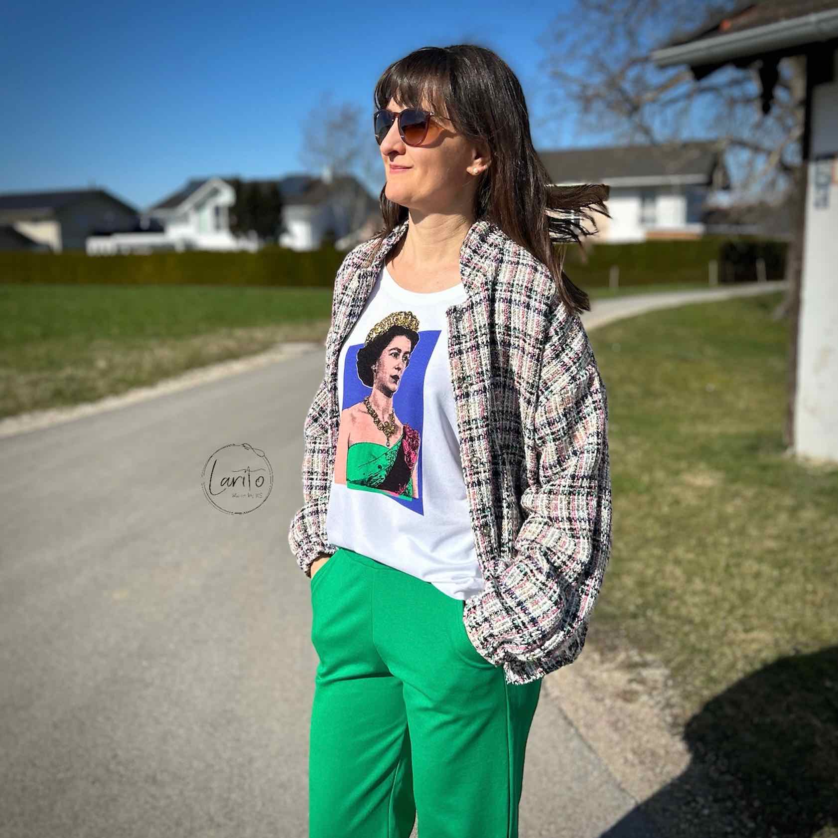 Trendiger Boucle – Karo Beige – Bild 3