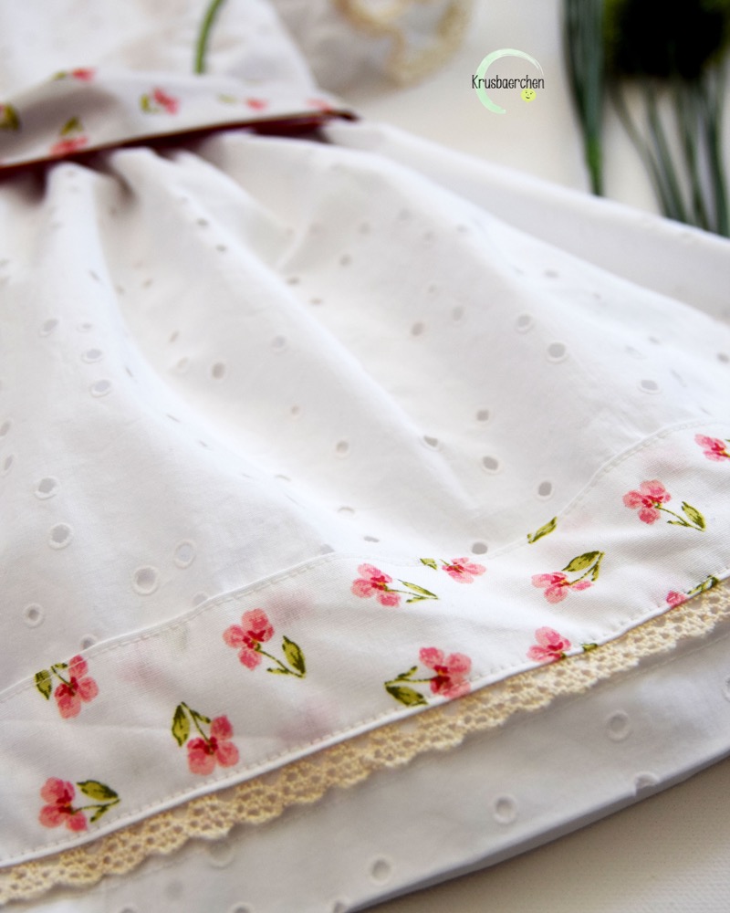 Baumwollstoff mit großer Lochstickerei, unifarben Pink – Bild 9