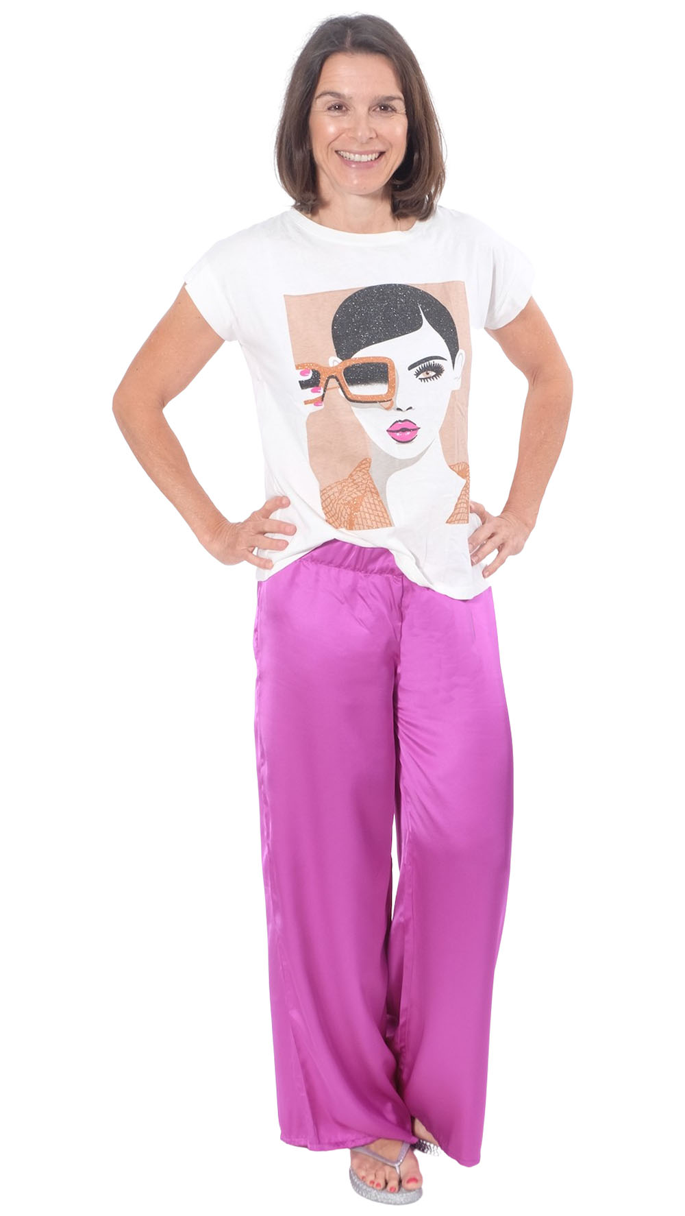 Viskose Satin – Fuchsia, Pink, Rot – Hurricane – Restposten zum Sonderpreis 1 Meter – Bild 6