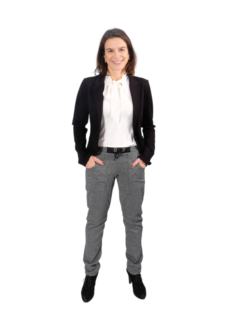 Stretch, Jacquard, Salz und Pfeffer Musterung, Schwarz – Bild 3