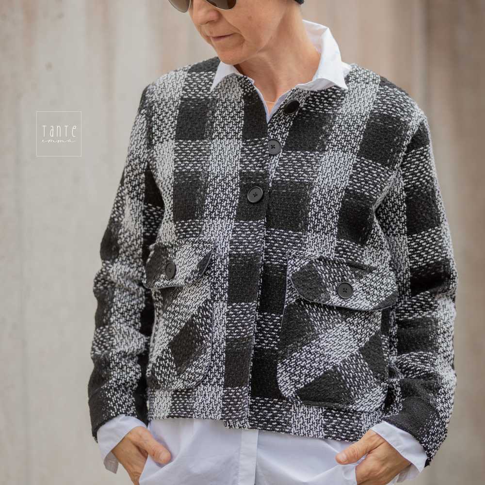 Trendiger Boucle – Karo Pink – Bild 6