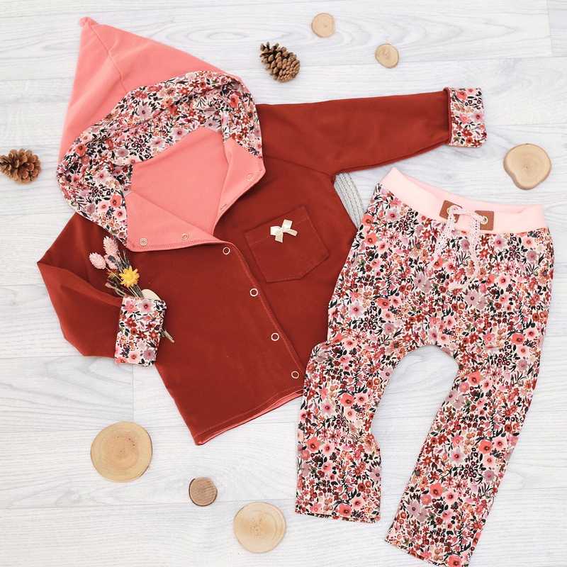 Baumwollstoff, kleine Blumen Beere / Rost auf Weiß – Organic Cotton – Bild 4