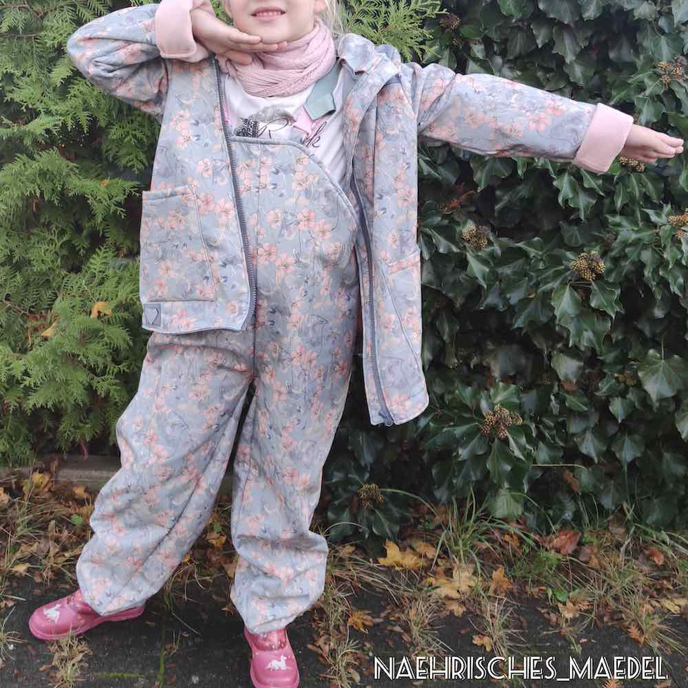 Softshell, gezeichnete Blumen Pastell – Rosa – Bild 4