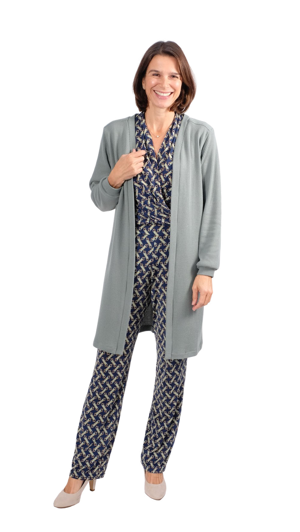 Strickstoff, Jersey, mittelgroß gestrickte Struktur in Mauve – Bild 5