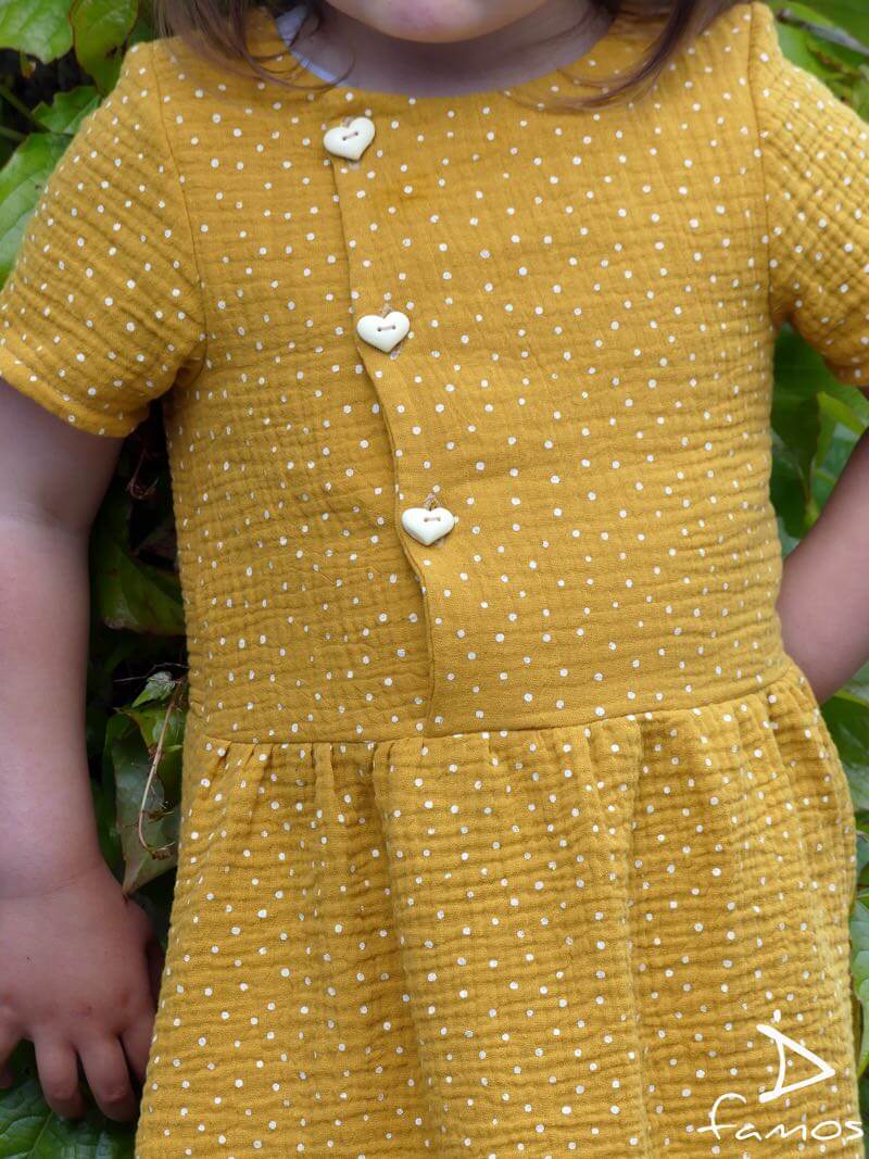 Gauze, Musselin – Double Gauze Grau mit weißen Punkten – Bild 3