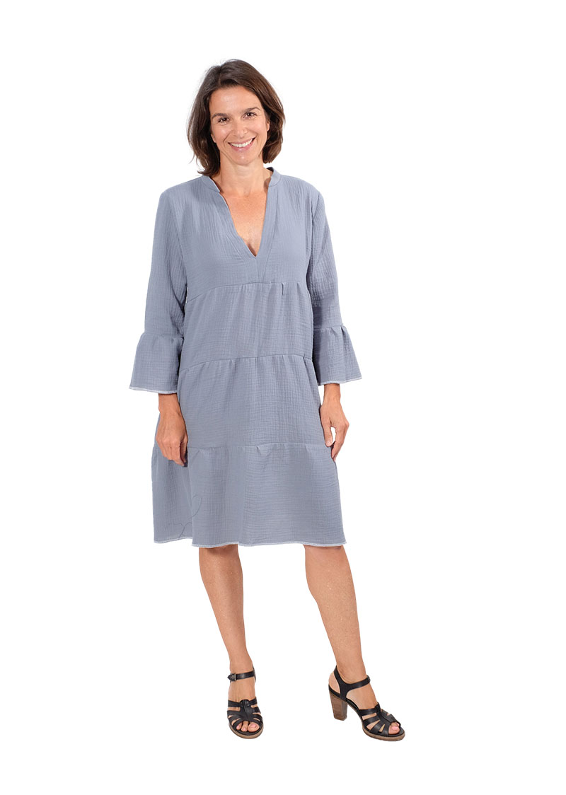 Bio Gauze, Musselin – Flieder – Very Peri – unifarben – Bild 6