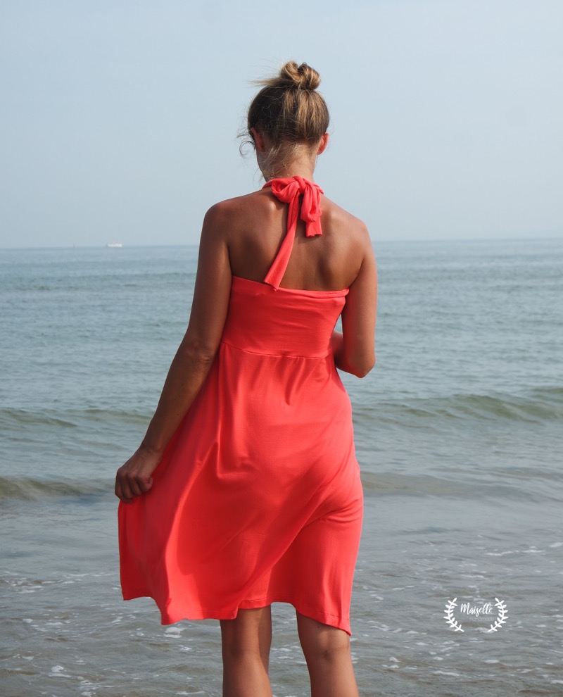 French Terry aus Bambus, unifarben Koralle – Bild 3