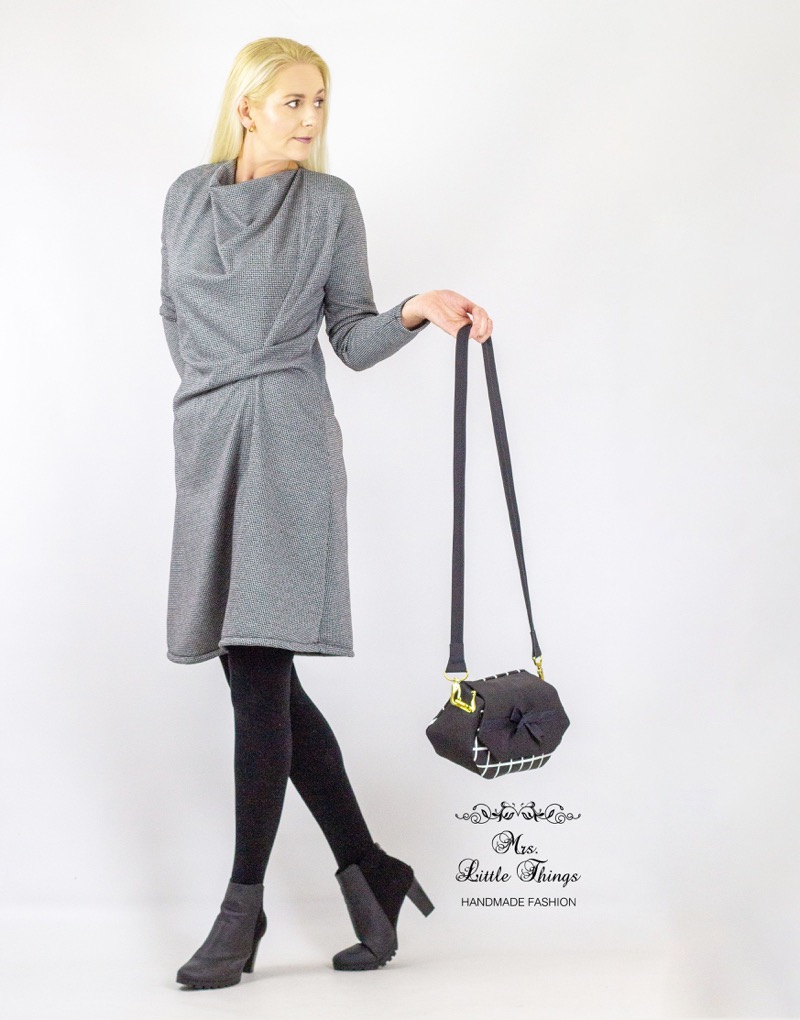 Stretch, Jacquard, Salz und Pfeffer Musterung, Schwarz – Bild 7