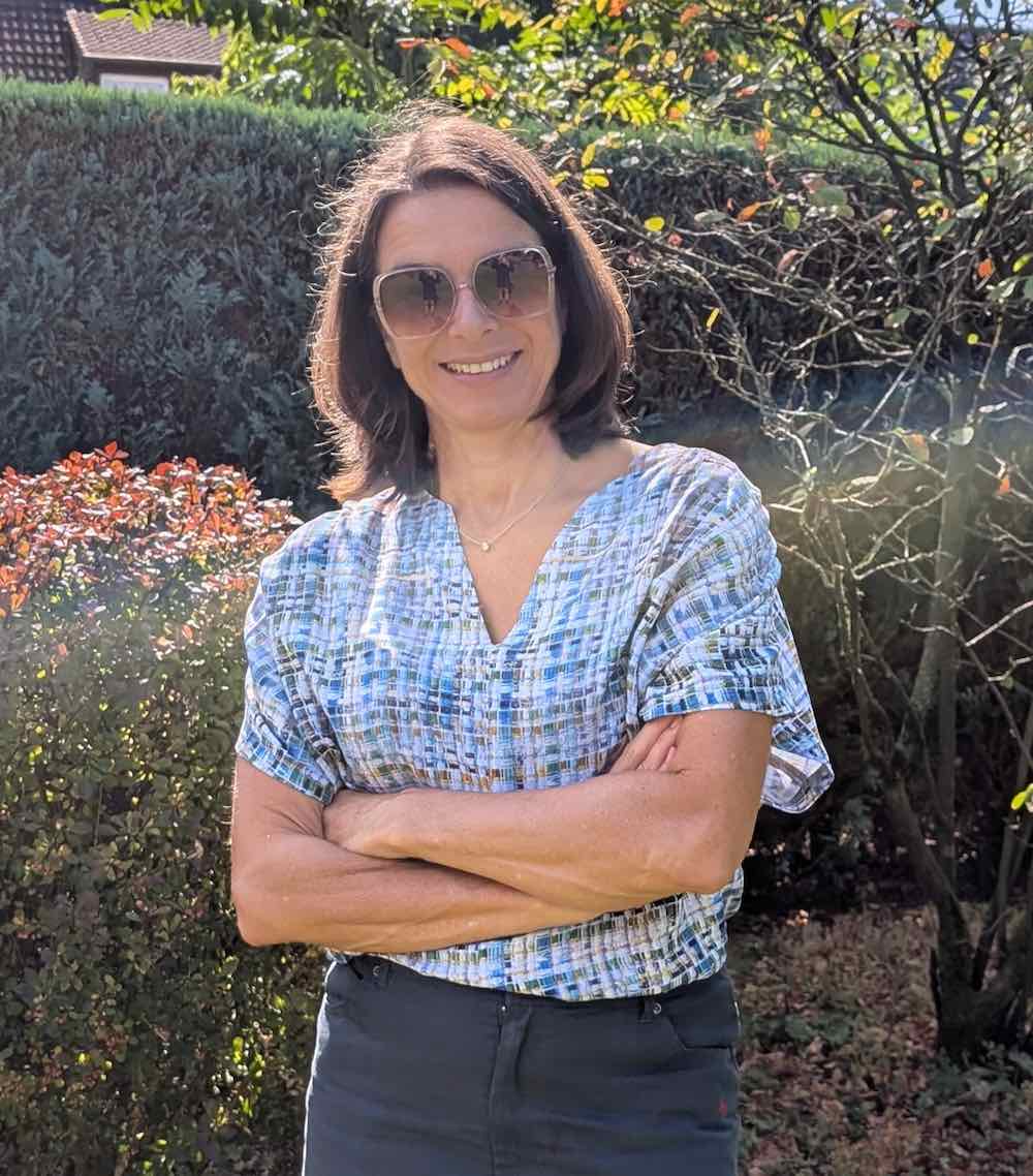 Viskose, Bouclemusterung Blau / Senf / Grün – Bild 5