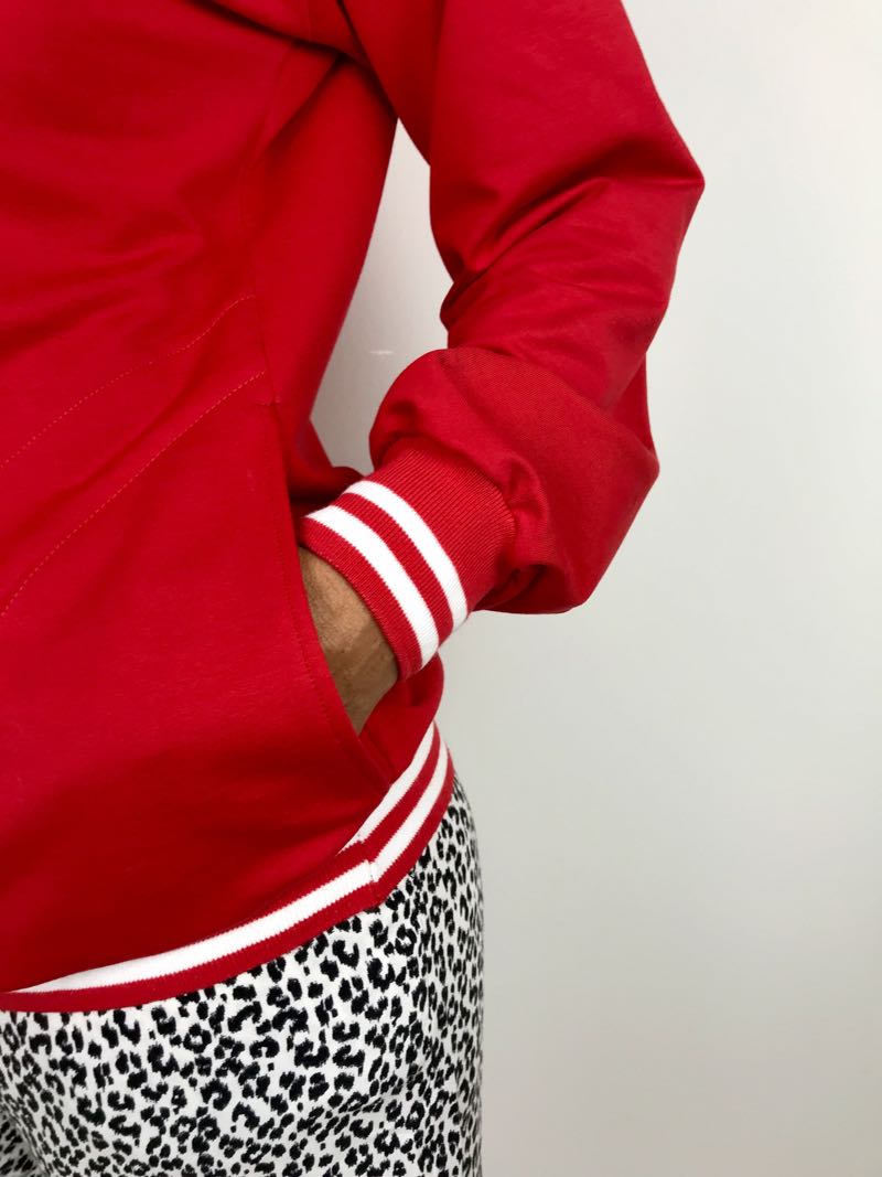 Strickbündchen, gefaltete Collegebündchen in Schwarz mit weißen Streifen, 135 cm – Bild 5