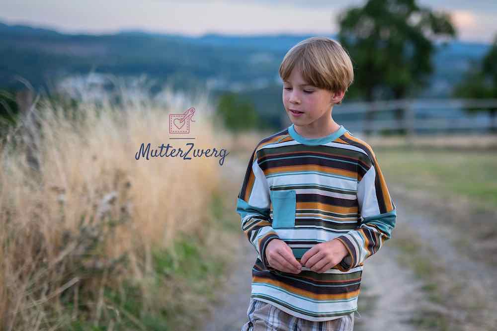 Jersey, bunte Streifen Retro Look Senf Braun Grün – Bild 8