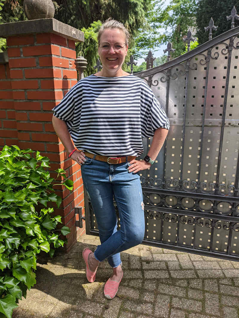 Jersey, Serie Maritim, mittlere Breite, Streifen Blau / Weiß – Bild 5