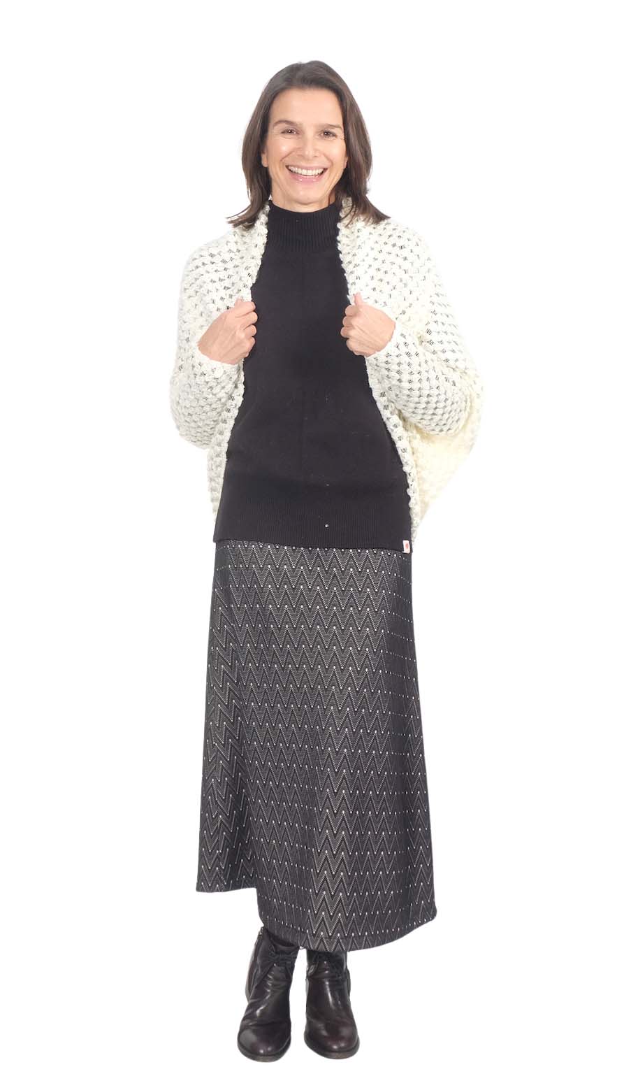 Strickstoff, Lochstrickerei, Wabenoptik, Ecru / Wollweiß – Bild 6