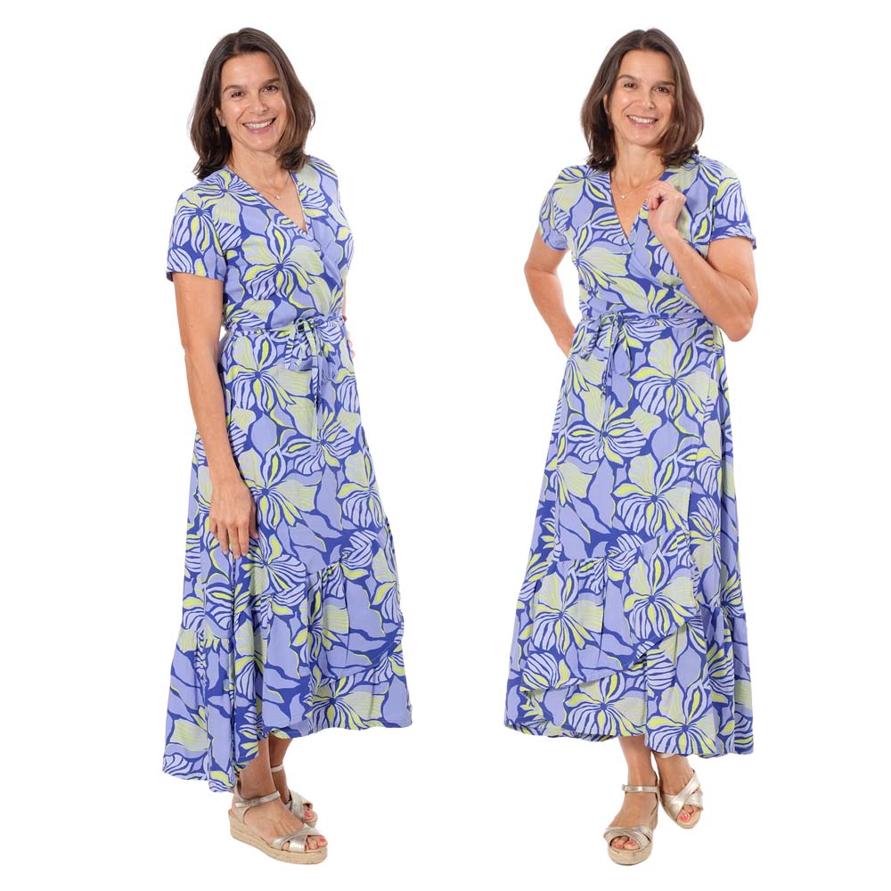 Leichter Viskose Stretch, abstrakte Musterung Rot / Lila / Blau – Bild 5