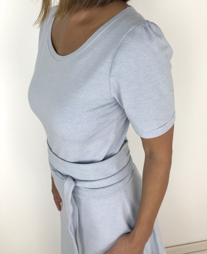 Jersey, feine Streifen Grau / Weiß – Bild 8