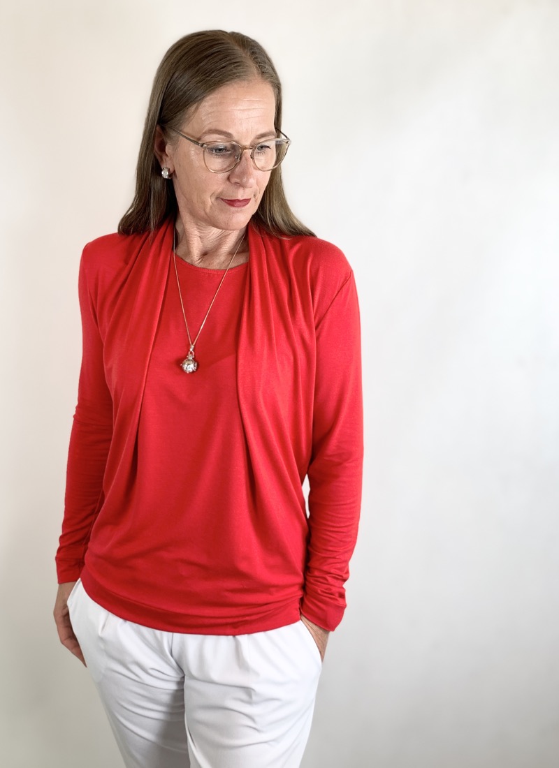 French Terry aus Bambus, unifarben Koralle – Bild 8