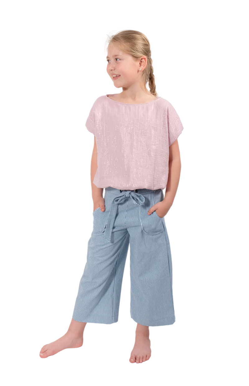 Gauze, Musselin – Double Gauze, Senf mit feinen Glitzer Streifen – Bild 5