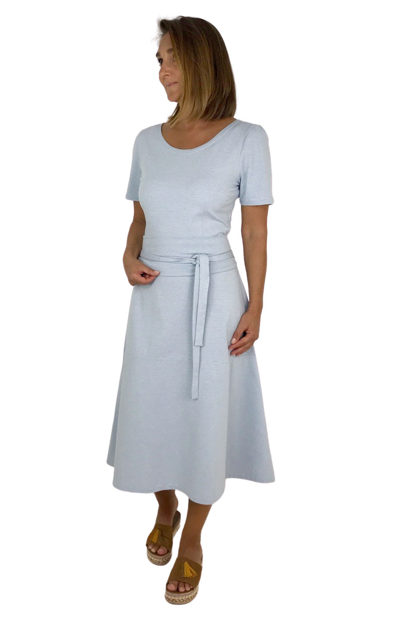 Jersey, feine Streifen Grau / Weiß – Bild 7