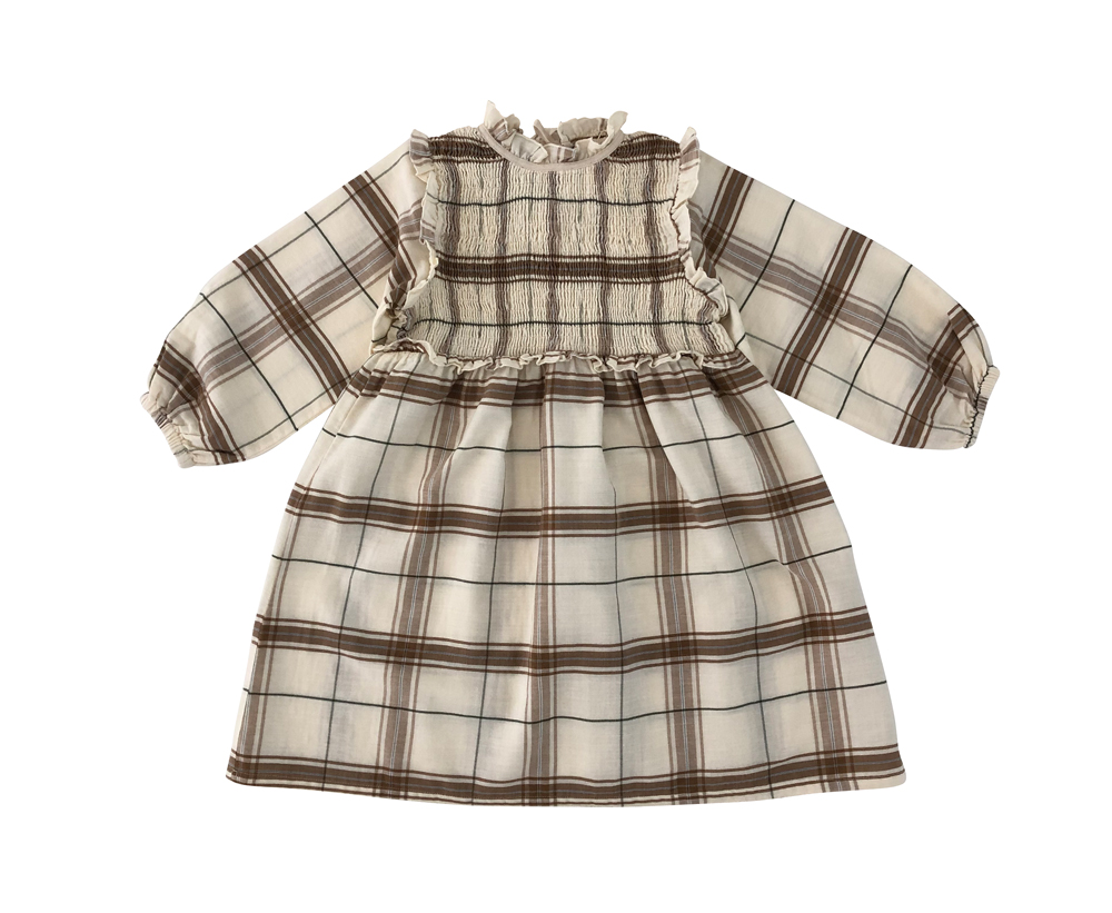LIILU – Smocked Ada Dress, Chenille Checked, Bio Baumwolle (6-8J.) – Bild 3