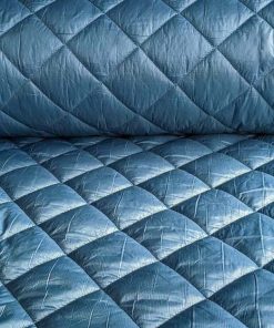 Stepper – Steppstoff, Mantelstoff, quadratische Steppung Blau