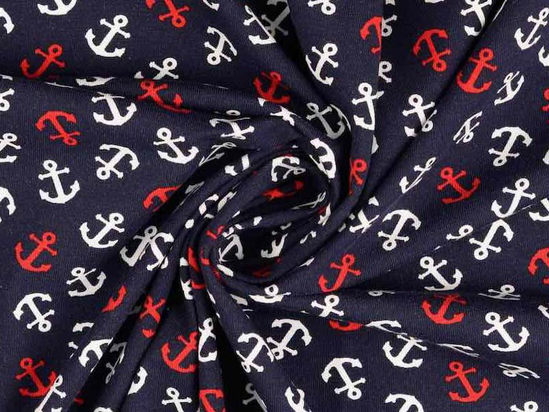 Jersey, rote Anker auf Weiß mit blauen Streifen – Bild 4