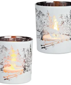 Teelichtglas Winterwald