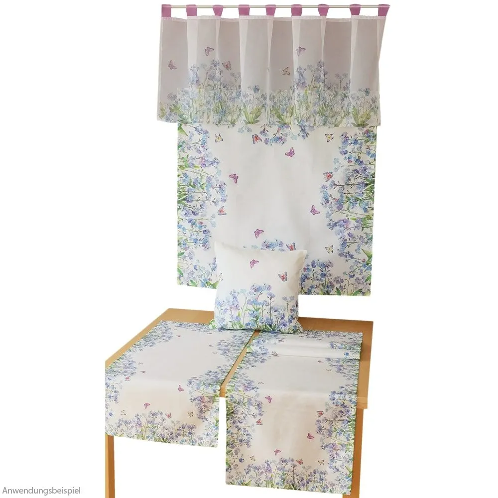 Tischläufer Mitteldecke Druck bunt Blumen, Schmetterlingen Tischwäsche 40x90cm – Bild 3
