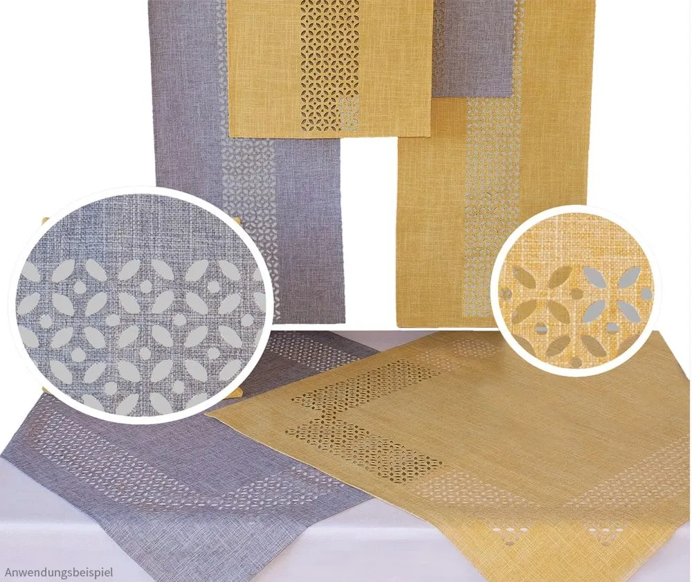 Tischläufer Mitteldecke Durchbrochene Ornamente grau Tischwäsche 1 Stk 40×140 cm – Bild 3