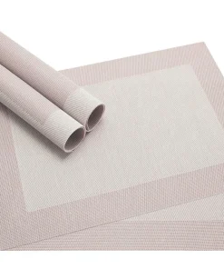 Tischset Platzset BORDA Platzmatten 4 Stk creme-weiß gewebt Kunstst. 46×33 cm