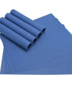 Tischset Platzset BORDA Platzmatten 8 Stk blau dunkelblau gewebt 46×33 cm
