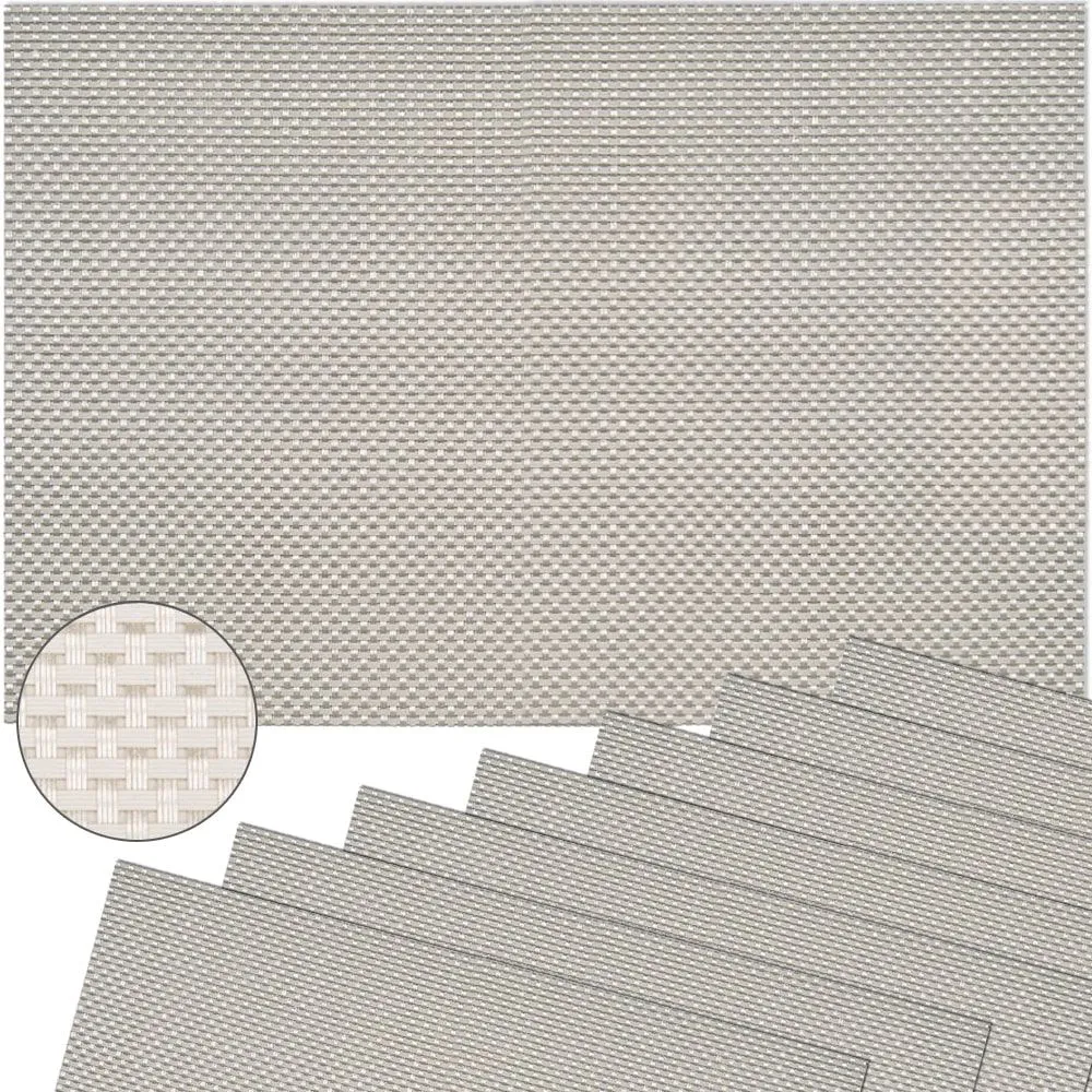 Tischsets Platzsets ELEGANCE weiß gewebt 8 Stk. abwaschbar 45×30 cm Kunststoff