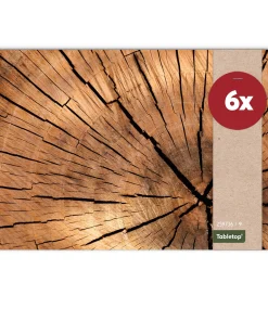 Tischsets Platzsets Holzoptik MOTIV Holzscheibe Baumstamm 6 Stk. abwaschbar