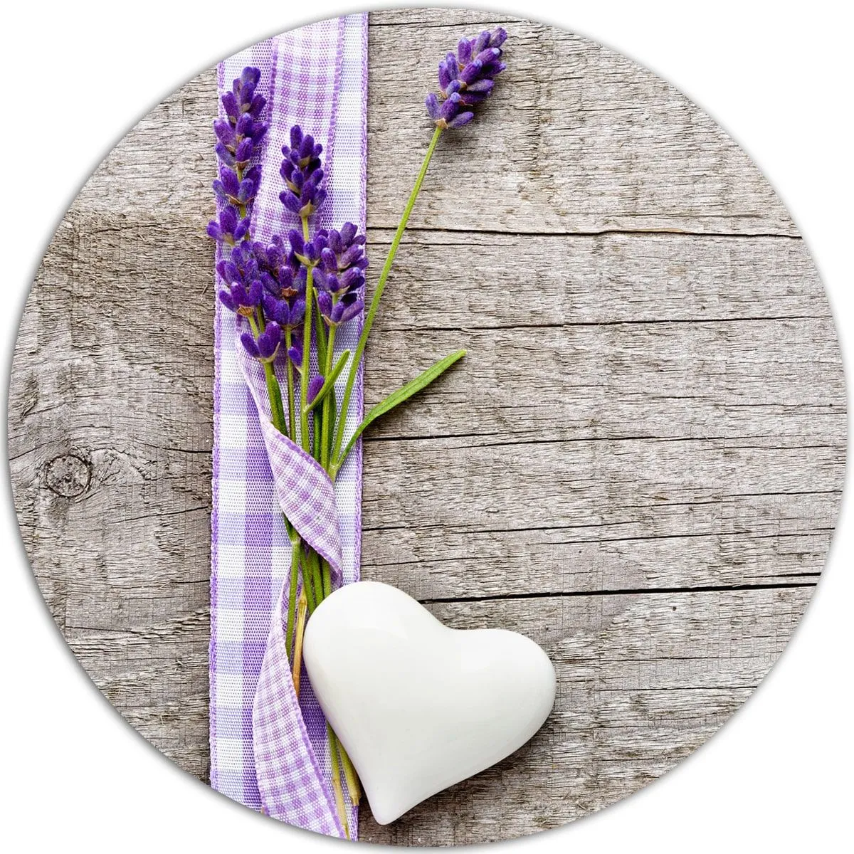 Tischsets Platzsets MOTIV Lavendel auf Holzbrett 4 Stk. abwaschbar rund Ø 38 cm – Bild 3