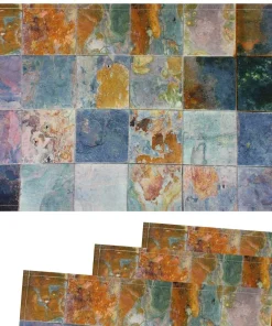 Tischsets Platzsets Textil CLOTH Fliesen Kacheln Steinoptik rost braun 4er 45×30 cm