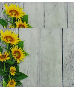 Tischsets Platzsets Textil CLOTH Sonnenblumen Blumen Holz gelb weiß 2er 45×30 cm